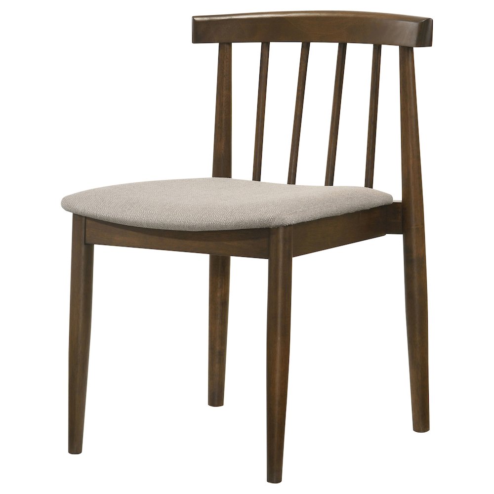Cullen Dining Side Chair Upholstered Seat Dark Walnut (Set of 2)