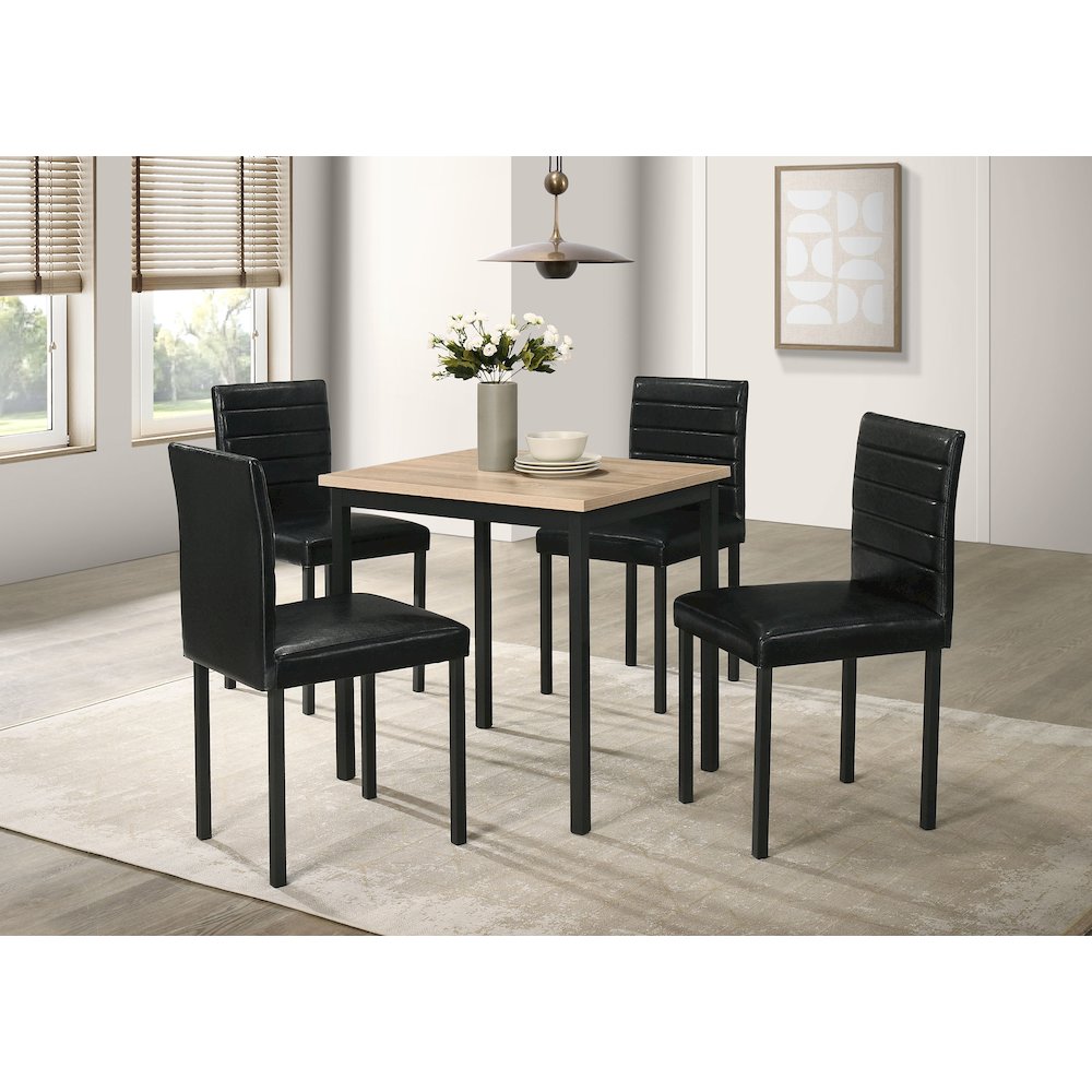 Garza Space Saving Rectangular Dining Table Greige Oak