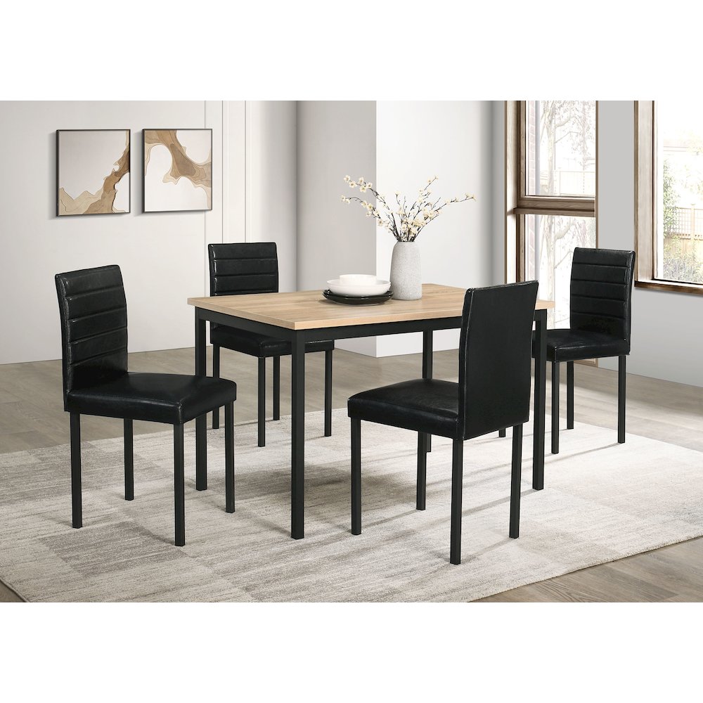 Garza Upholstered Dining Side Chair Black (Set of 4)
