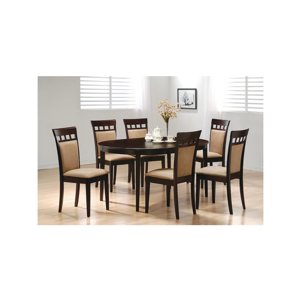 Gabriel 7-piece Extension Leaf Dining Table Set Cappuccino