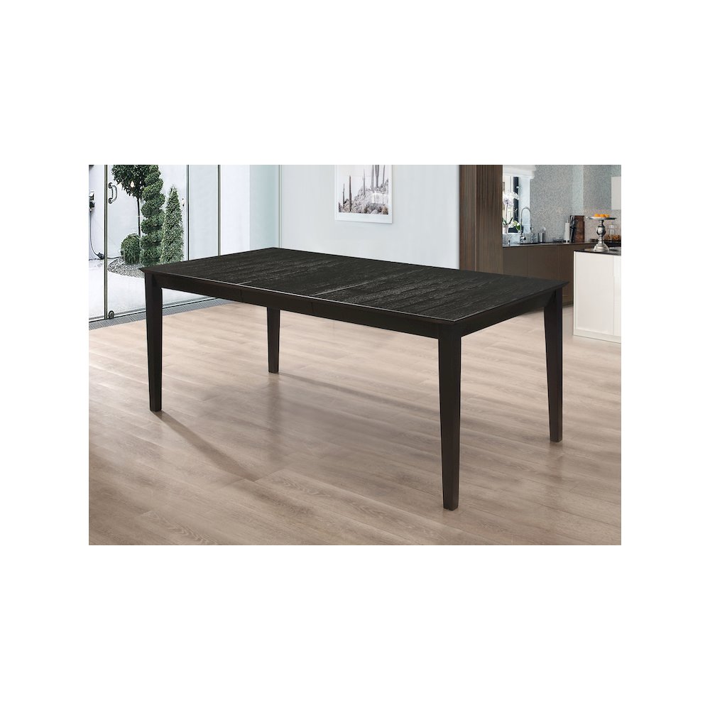 Louise Rectangular 78-inch Extension Leaf Dining Table Black
