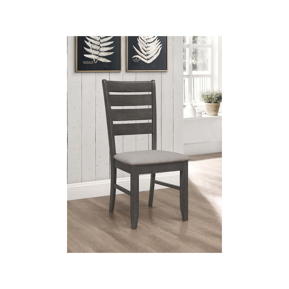Dalila Wood Dining Side Chair Dark Grey (Set of 2)