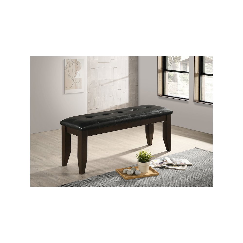 Dalila Leatherette Upholstered Wood Dining Bench Cappuccino