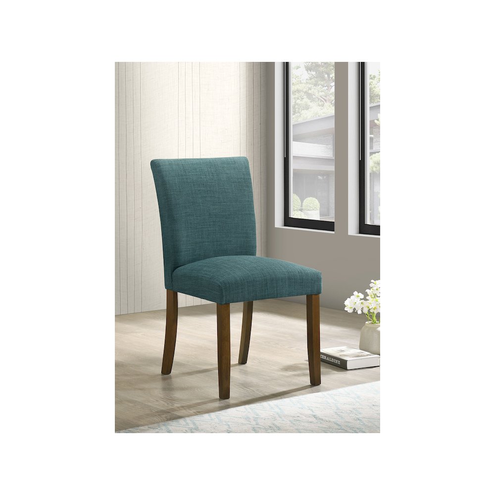 Cantley Upholstered Dining Side Chair Teal Blue (Set of 2)
