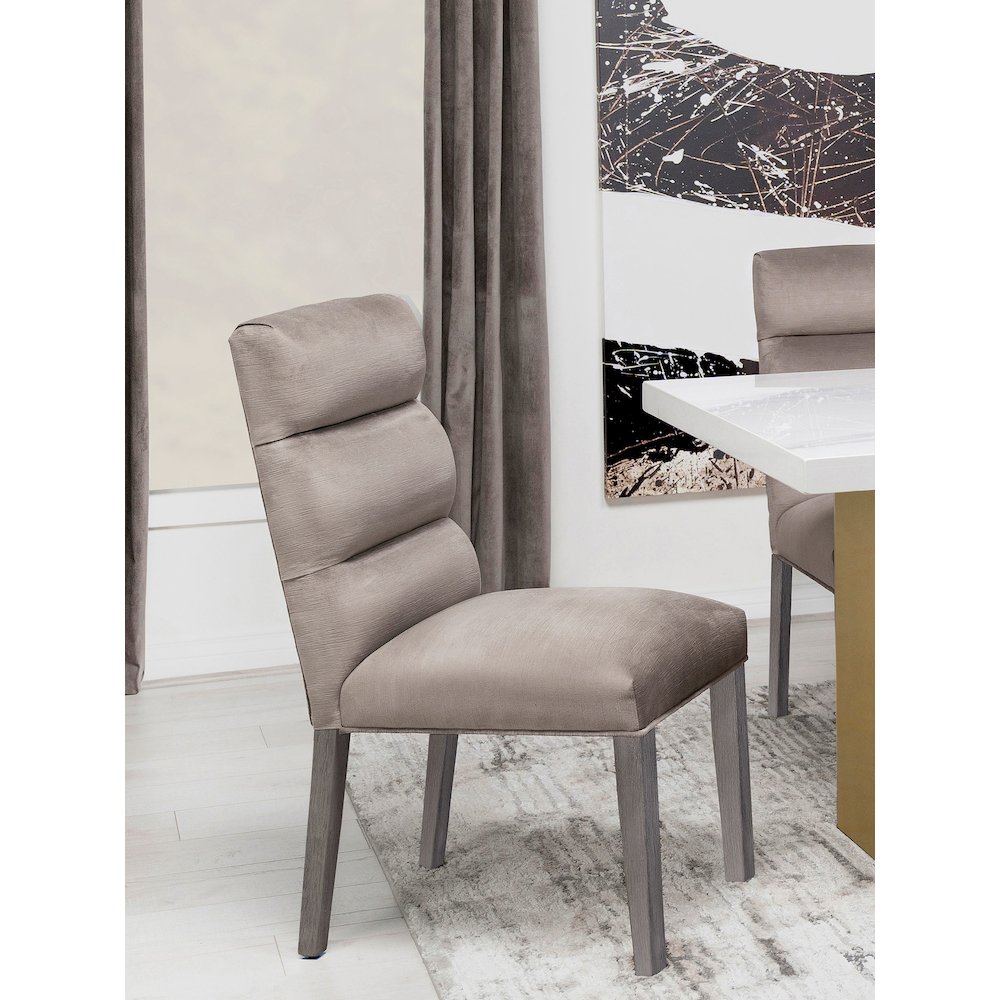 Carla Velvet Upholstered Dining Side Chair Ash (Set of 2)