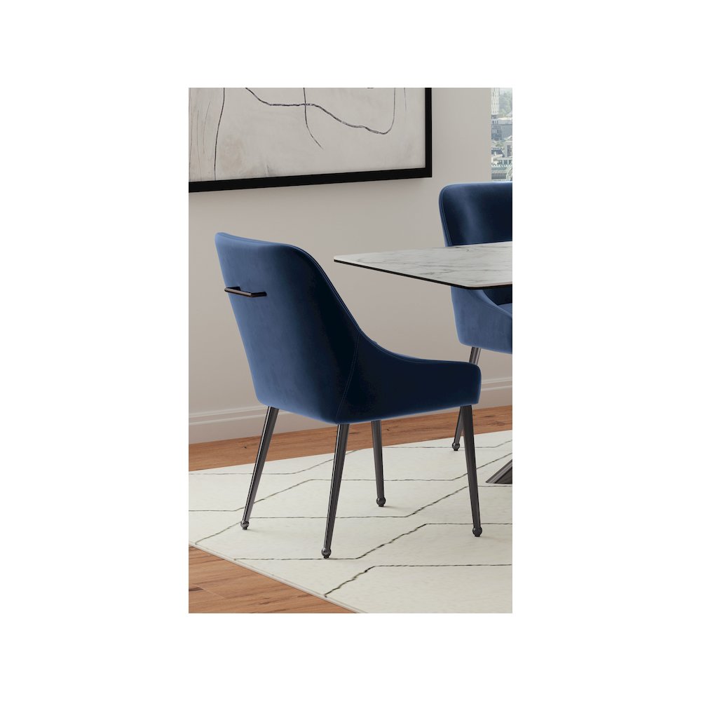 Mayette Upholstered Dining Side Chair Blue (Set of 2)