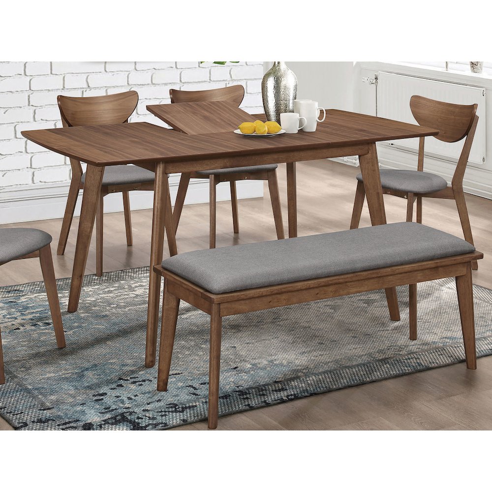 Alfredo 63-inch Extension Leaf Dining Table Natural Walnut