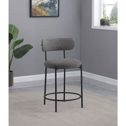 Viola Boucle Upholstered Counter Chair Grey (Set of 2)