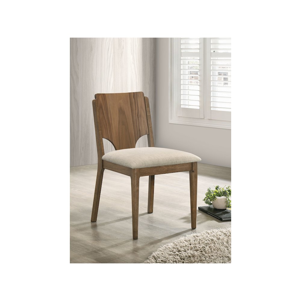Crestmore Dining Chair Upholstered Seat Walnut (Set of 2)