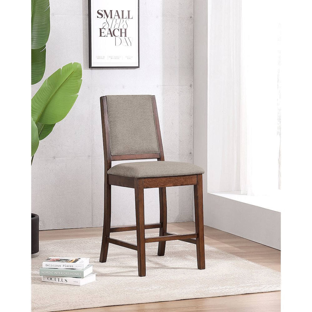 Patterson Upholstered Counter Chair Mango Oak (Set of 2)