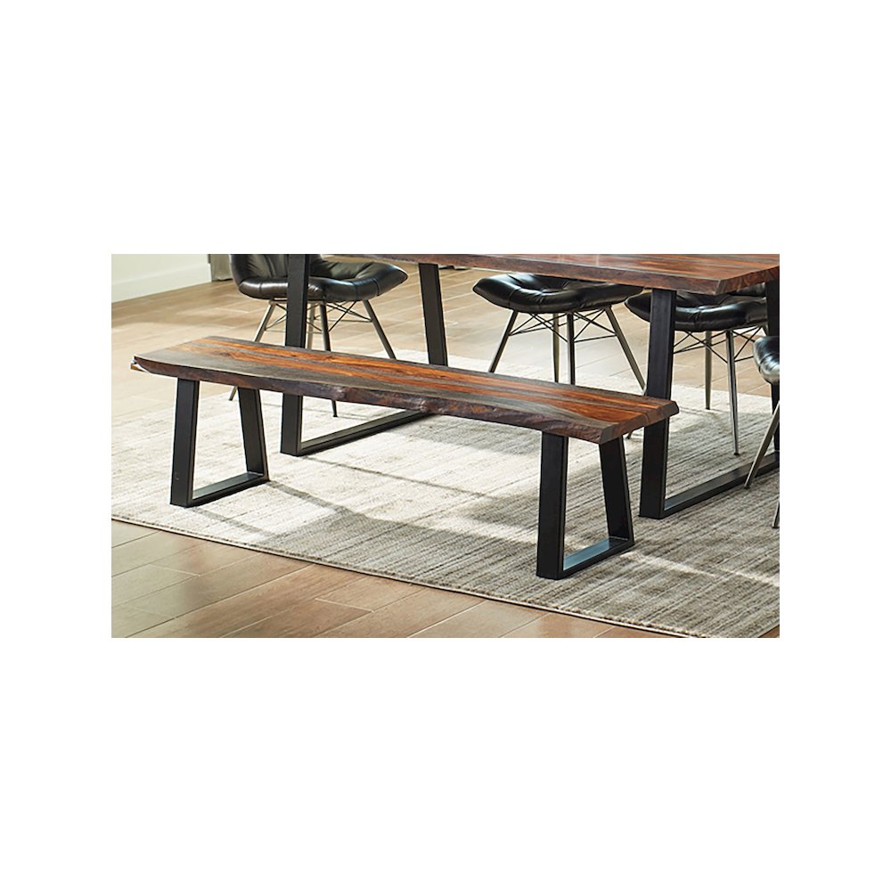 Ditman Live Edge Wood Dining Bench Grey Sheesham