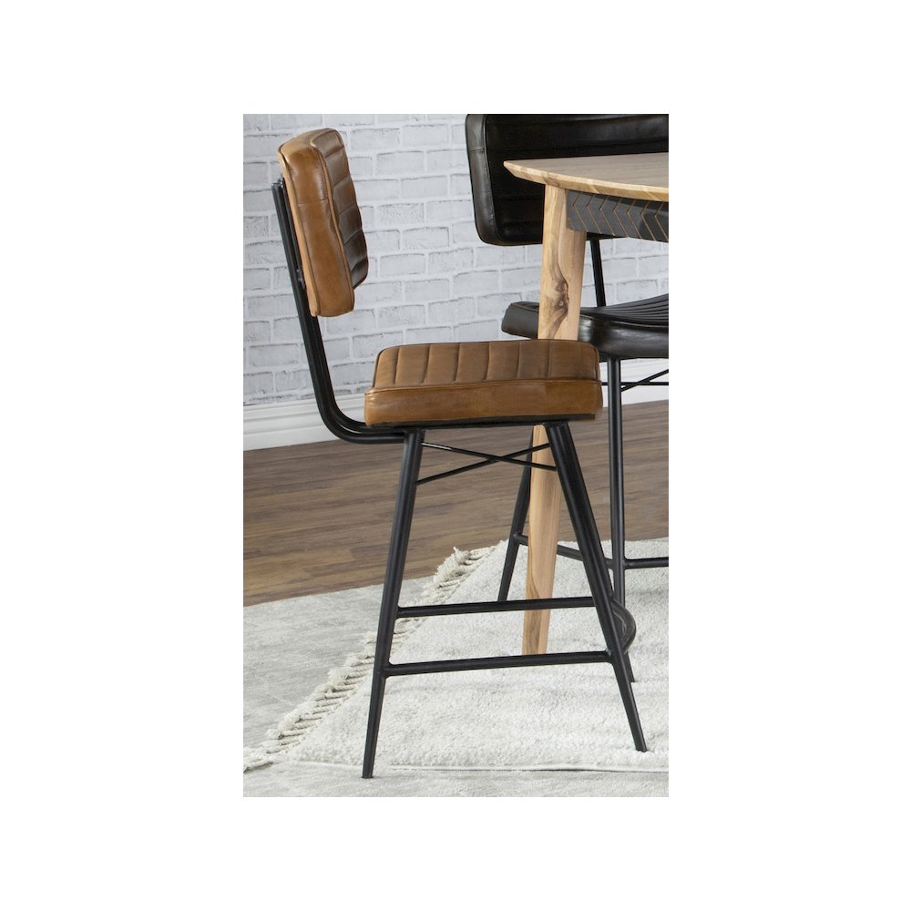 Partridge Leather Counter Chair Antique Camel (Set of 2)