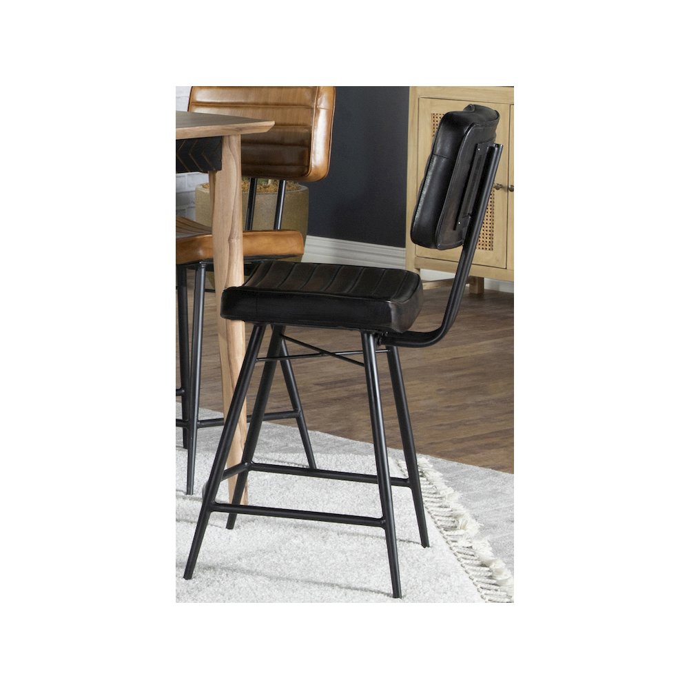 Partridge Leather Counter Chair Antique Espresso (Set of 2)