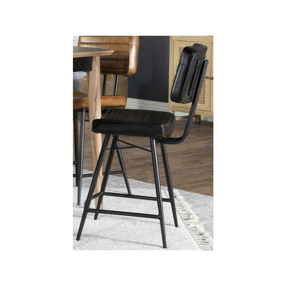 Partridge Leather Counter Chair Antique Espresso (Set of 2)