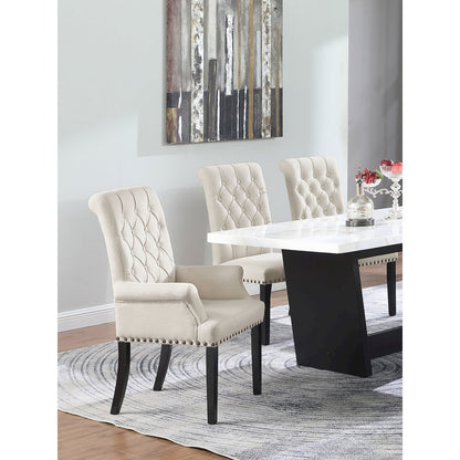 Alana Velvet Upholstered Dining Arm Chair Sand