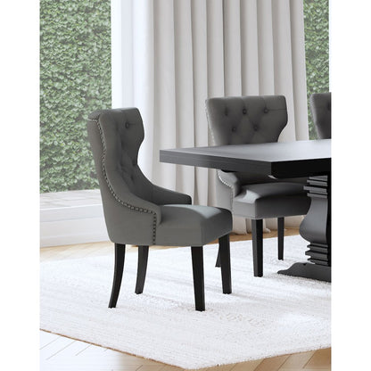 Baney Fabric Upholstered Dining Side Chair Grey and Black