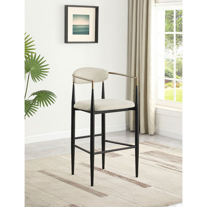 Tina Fabric Upholstered Bar Chair Beige (Set of 2)