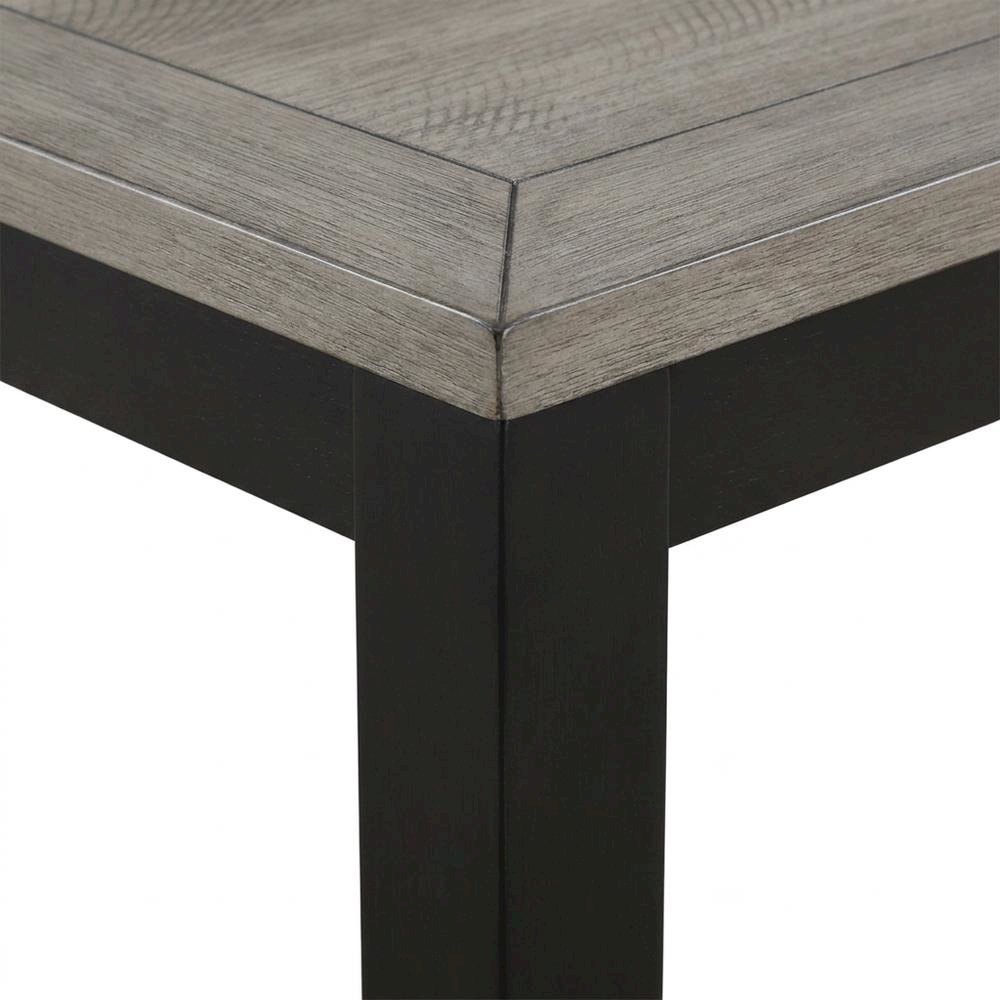 Wood Farmhouse Dining Table and Chairs Set with Extension Leaf, Black