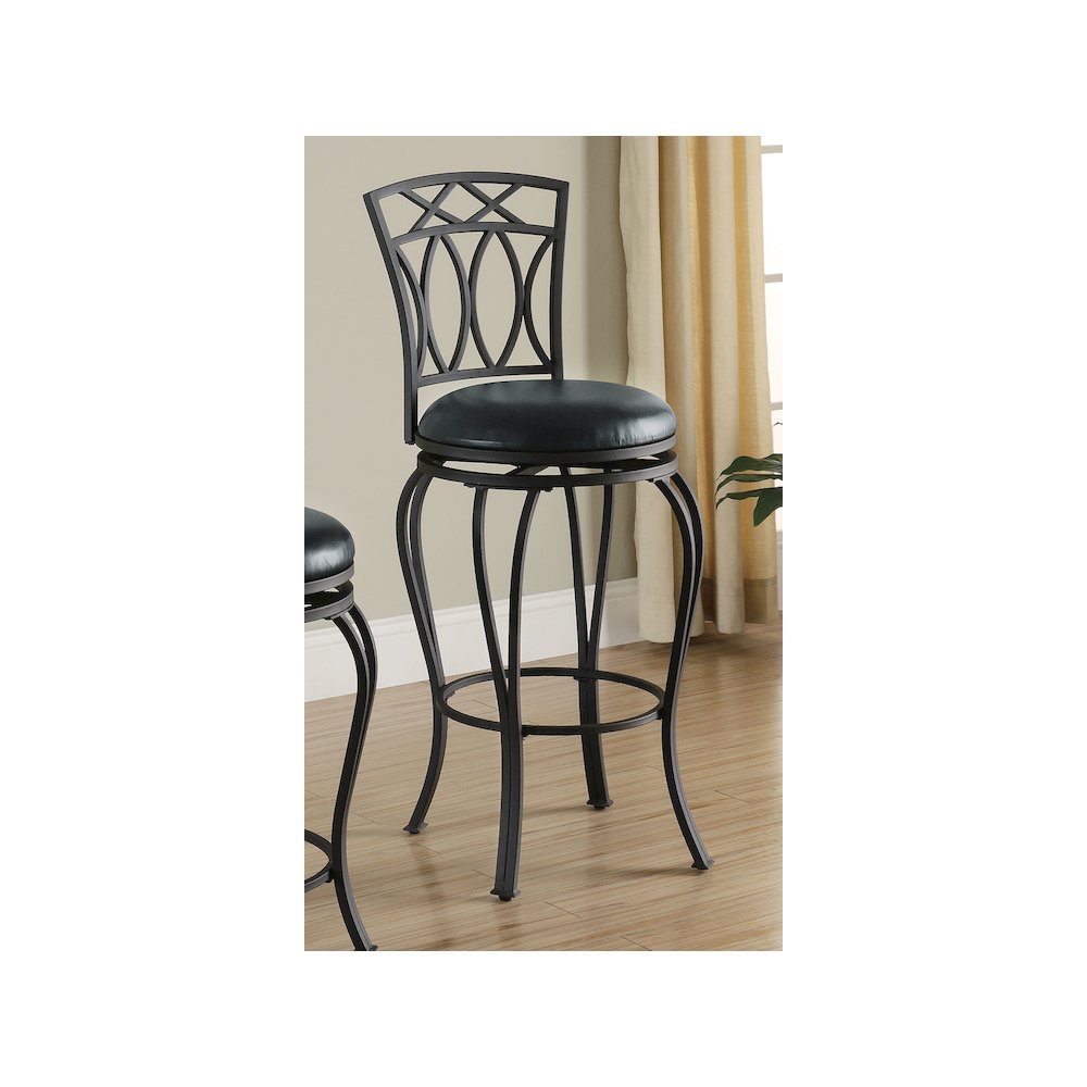 Adamsville Upholstered Swivel Bar Stool Black