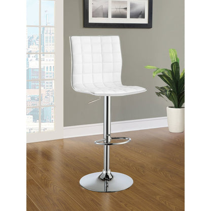 Ashbury Upholstered Adjustable Bar Stool White (Set of 2)