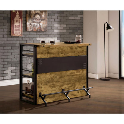 Renaldi 3-shelf Home Bar Wine Cabinet Rustic Nutmeg