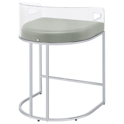 Thermosolis Clear Acrylic Counter Chair Chrome (Set of 2)