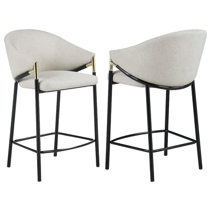Chadwick Fabric Upholstered Counter Chair Beige (Set of 2)