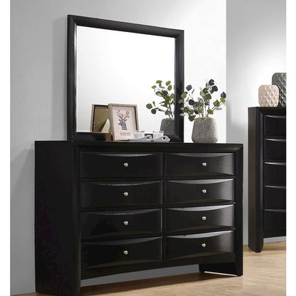 Briana 8-drawer Dresser with Mirror Black
