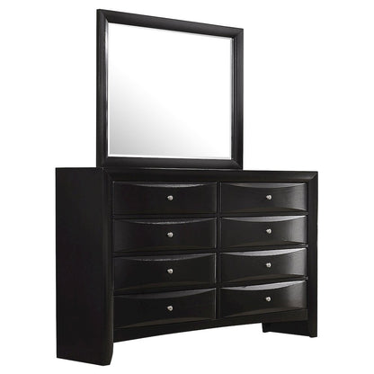 Briana 8-drawer Dresser with Mirror Black
