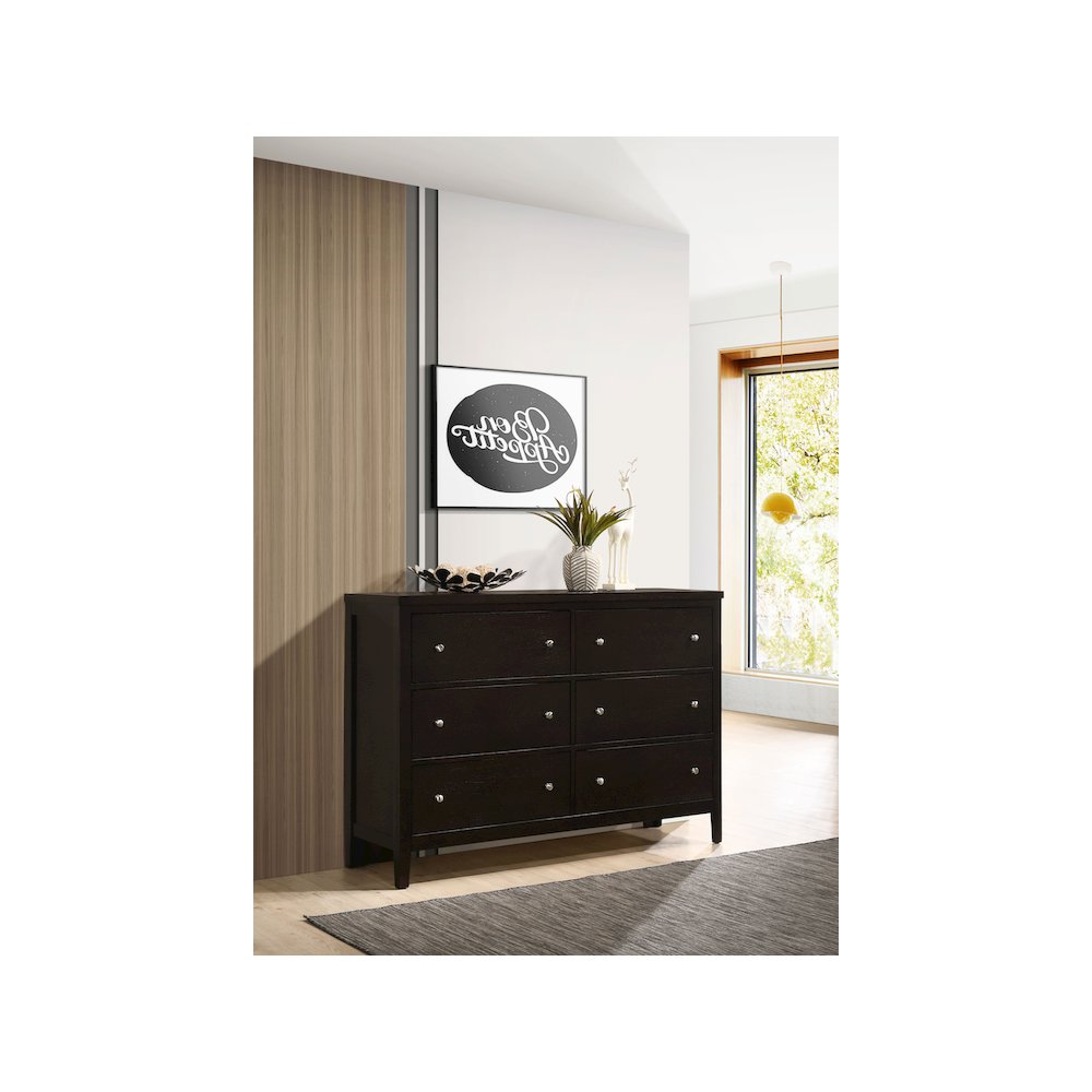 Carlton 6-drawer Dresser Cappuccino