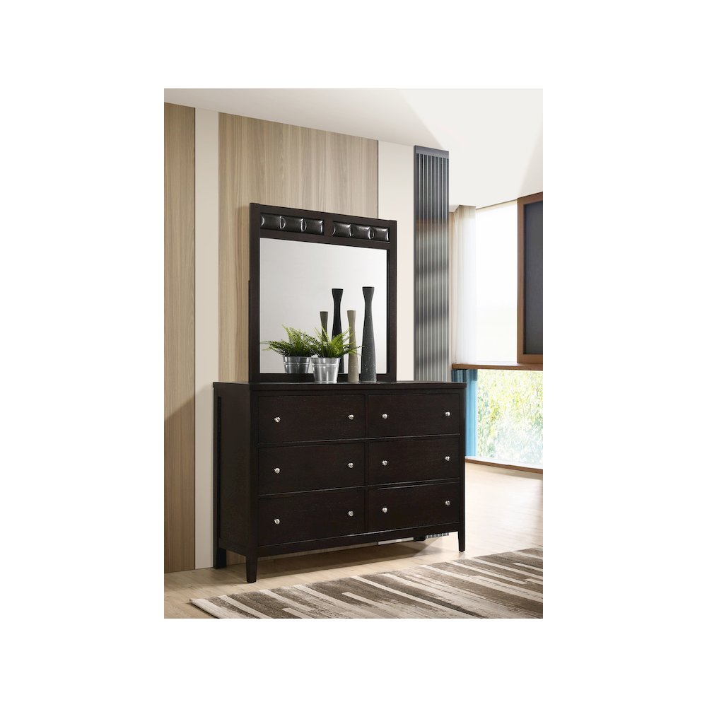 Carlton 6-drawer Dresser with Mirror Cappuccino