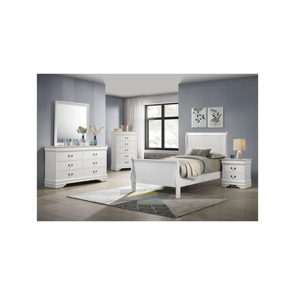 Louis Philippe 5-piece Twin Bedroom Set White
