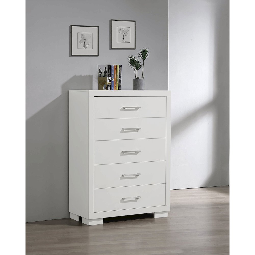 Jessica 5-drawer Bedroom Chest Cream White