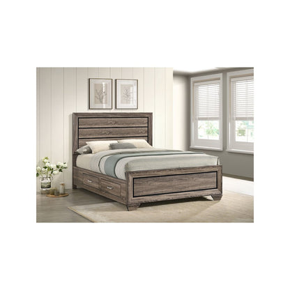 Kauffman Wood Queen Storage Panel Bed Washed Taupe