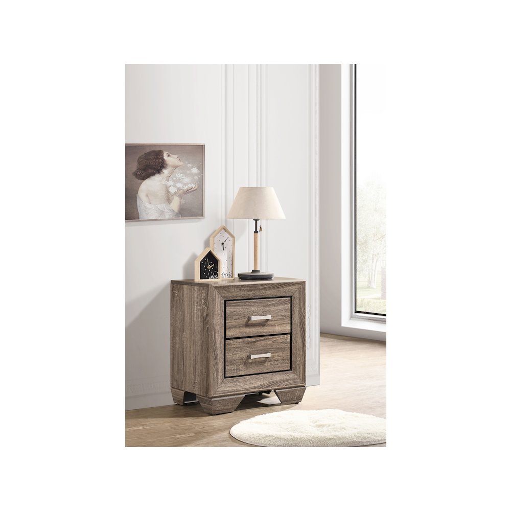 Kauffman 2-drawer Nightstand Washed Taupe