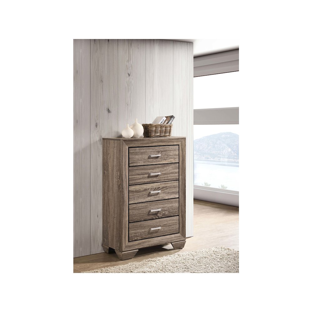Kauffman 5-drawer Bedroom Chest Washed Taupe