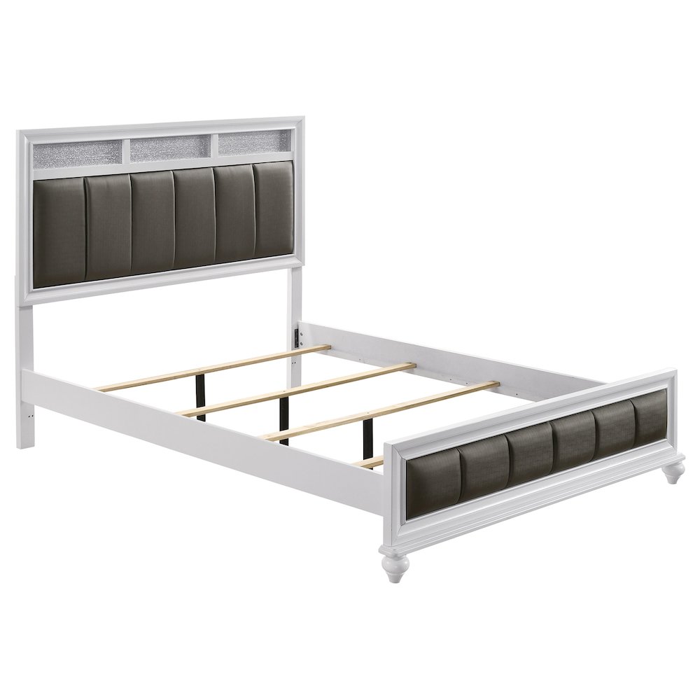 Barzini Wood Queen Panel Bed White