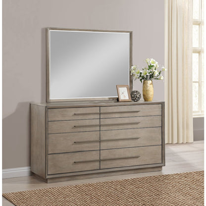 Durango 8-drawer Dresser and Mirror Washed Oak