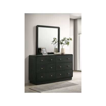 Cavelle 6-drawer Dresser and Mirror Black