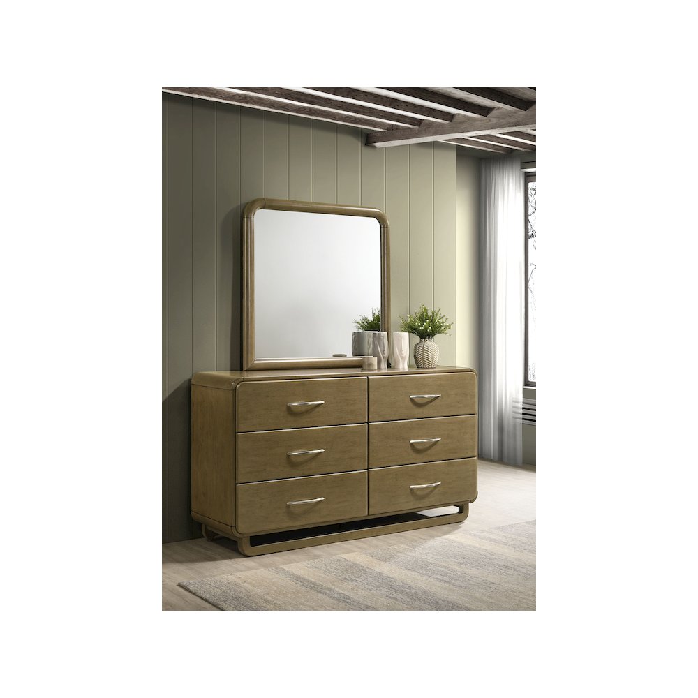 Amsbury 6-drawer Dresser and Mirror Nutmeg