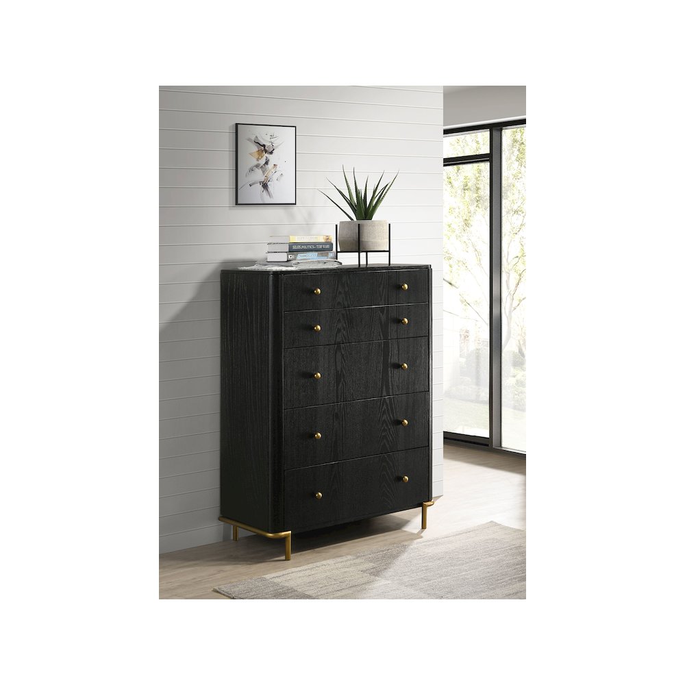 Arini 5-drawer Bedroom Chest Black
