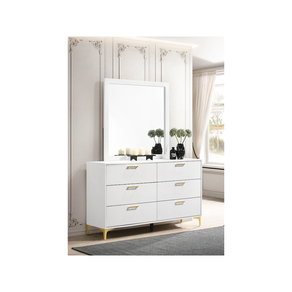 Kendall 6-drawer Dresser with Mirror White
