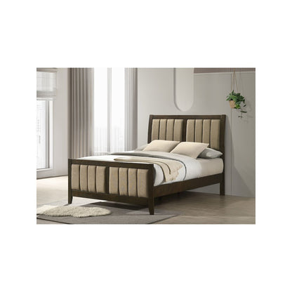 Wilkes 51-inch Upholstered Full Bed Dark Cocoa