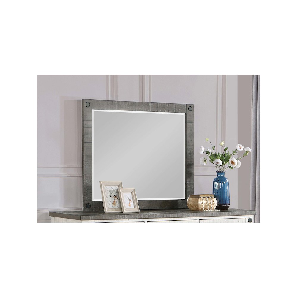 Lilith Dresser Mirror Distressed Grey