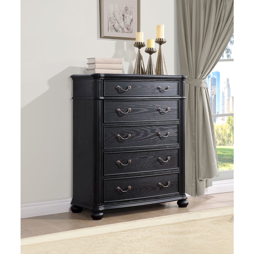 Celina 5-drawer Bedroom Chest Black