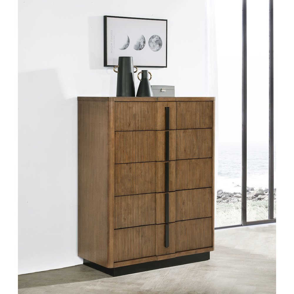 Terrace 5-drawer Chest of Drawers Ash Brown