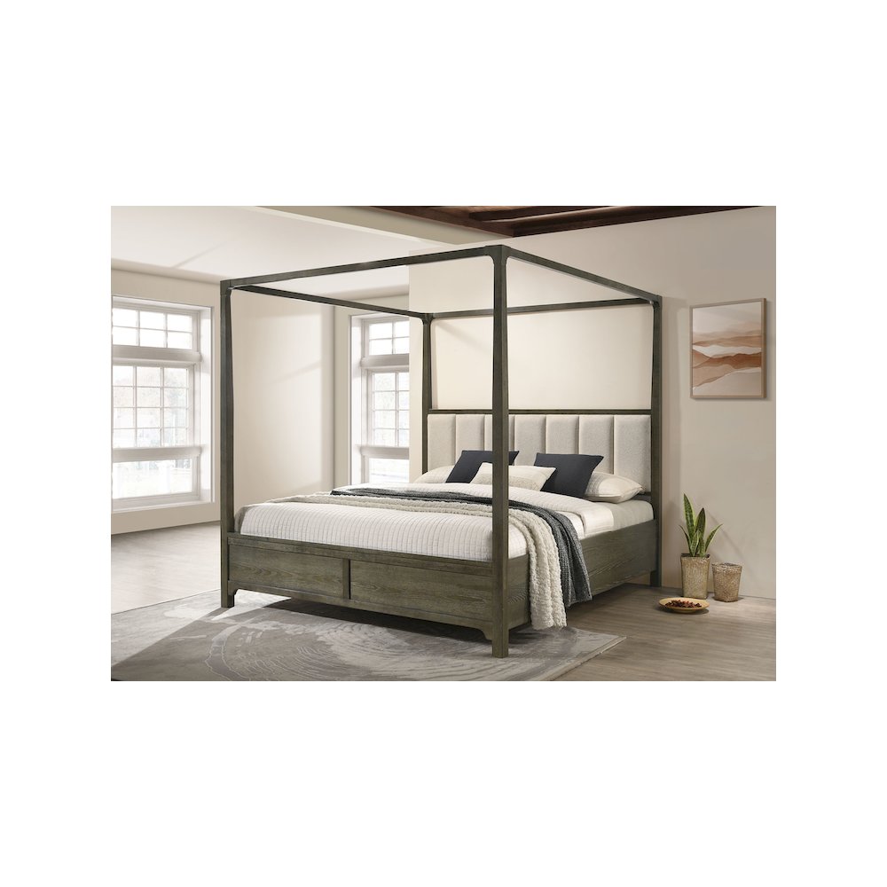 Gran Park Queen Canopy Bed Dark Cocoa