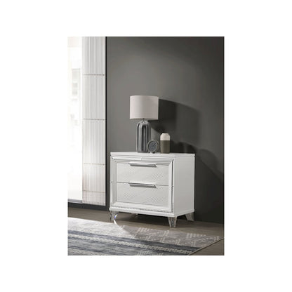 Marmore 2-drawer Nightstand Bedside Table White