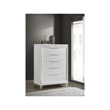 Marmore 5-drawer Bedroom Chest of Drawers White