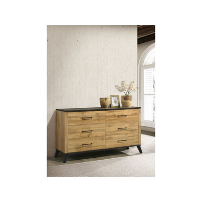 Kaywood 6-drawer Dresser Cabinet Natural Pine